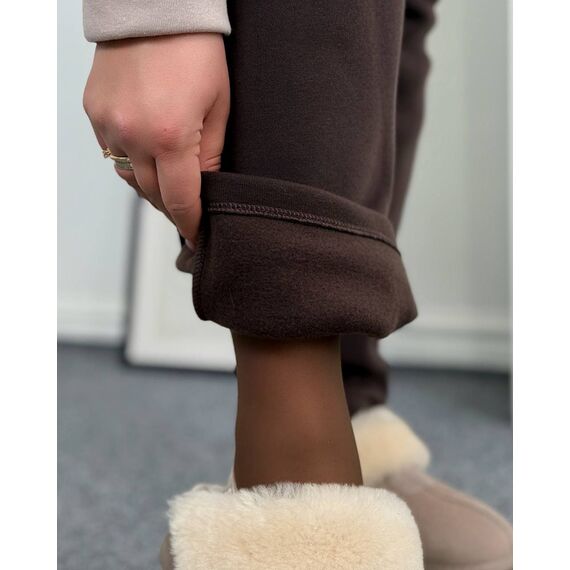 Жіночий теплий костюм двійка колір шоколад-беж, Колір: Коричневий, Розмір: 58, зображення 4