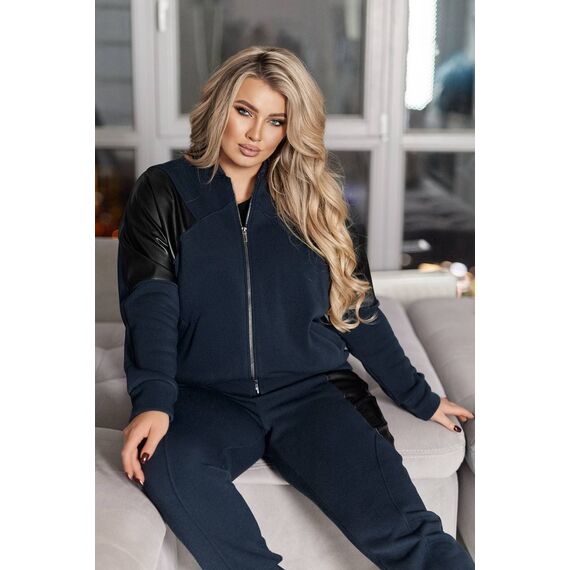 Жіночий теплий костюм двійка колір синій, Колір: Синій, Розмір: 58, зображення 5