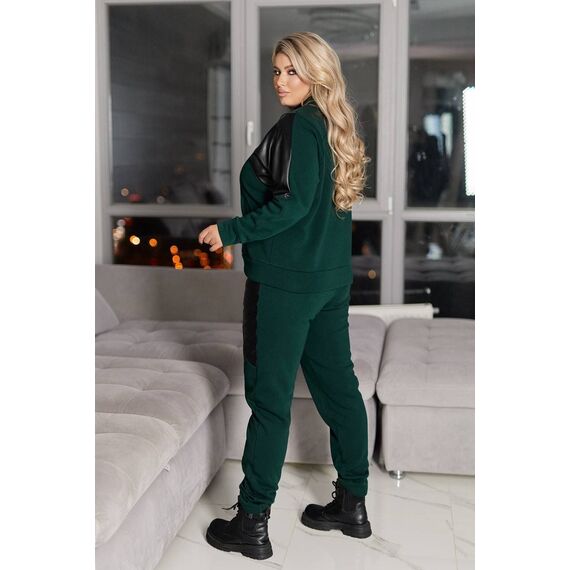 Жіночий теплий костюм двійка колір смарагдовий, Колір: Смарагдовий, Розмір: 62, зображення 2