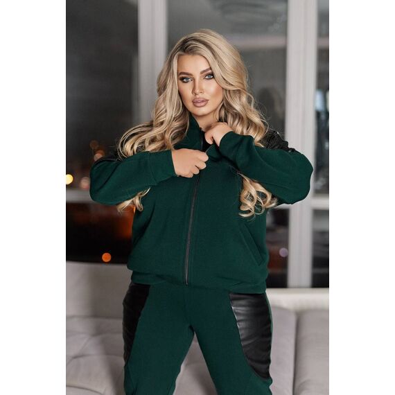 Жіночий теплий костюм двійка колір смарагдовий, Колір: Смарагдовий, Розмір: 62, зображення 5