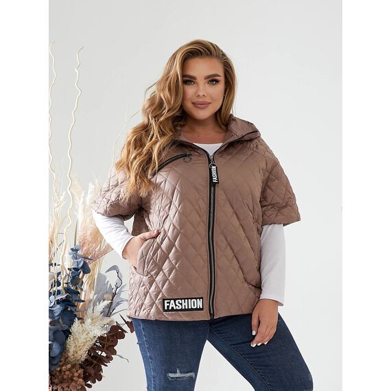 Женская жилетка цвет мокко, Цвет: Темно-бежевый, Размер: 56