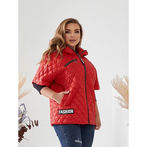 Женская жилетка цвет красный, Цвет: Красный, Размер: 52, изображение 4