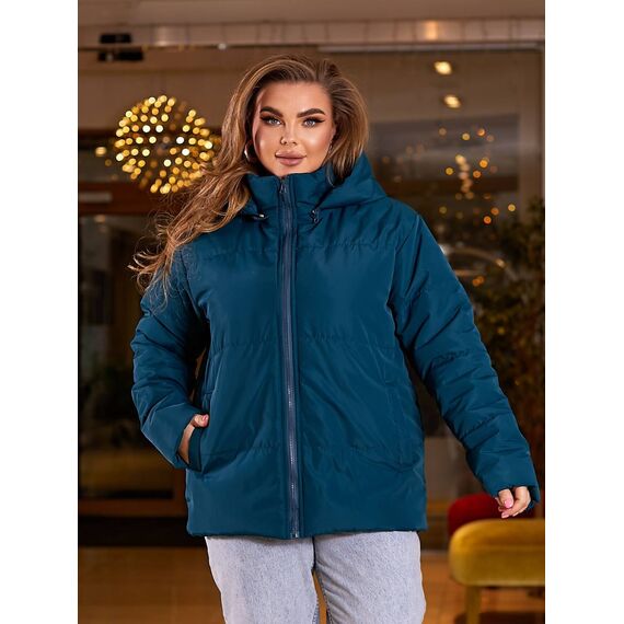 Женская демисезонная куртка цвета морской волны женская демисезонная куртка, Цвет: Морской волны, Размер: 64, изображение 5