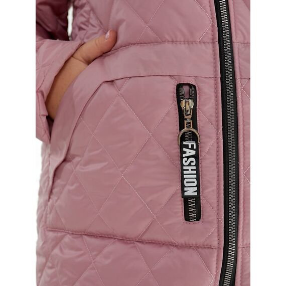 Женская демисезонная куртка розового цвета, Цвет: Розовый, Размер: 56, изображение 7