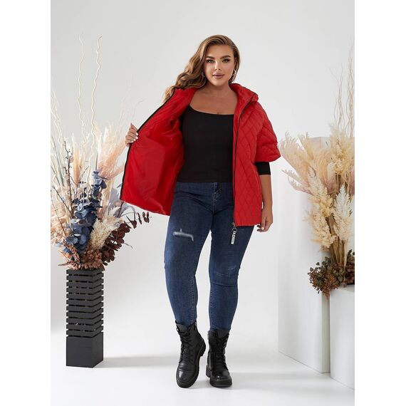 Женская жилетка цвет красный, Цвет: Красный, Размер: 52, изображение 3