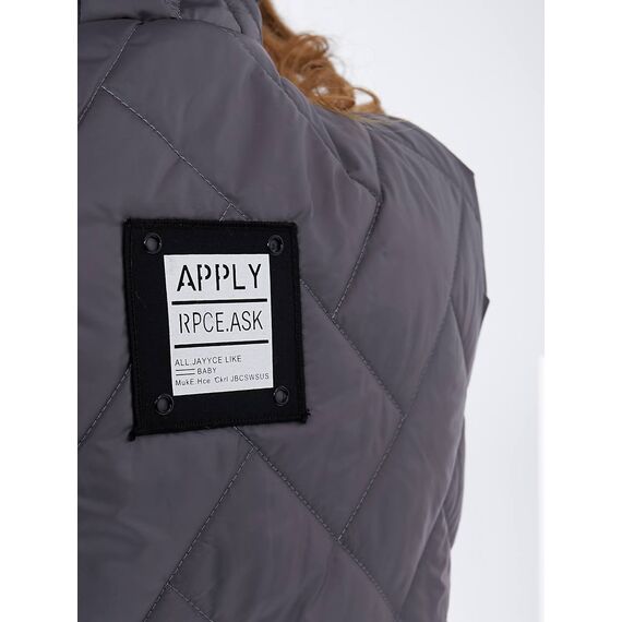 Женская жилетка с капюшоном цвет графит, Цвет: Графитовый, Размер: 56, изображение 4