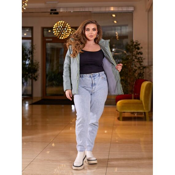 Женская демисезонная куртка цвет оливковый, Цвет: Оливковый, Размер: 64, изображение 7