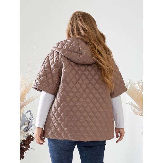 Женская жилетка цвет мокко, Цвет: Темно-бежевый, Размер: 56, изображение 4