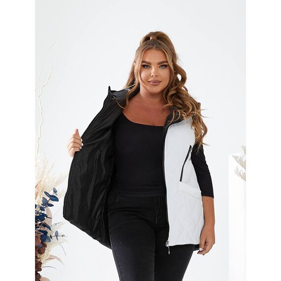 Женская жилетка с капюшоном цвет белый, Цвет: Белый, Размер: 56, изображение 8