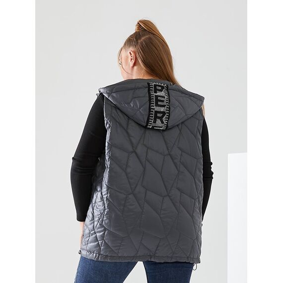 Женская жилетка с капюшоном цвет графит, Цвет: Графитовый, Размер: 56, изображение 3