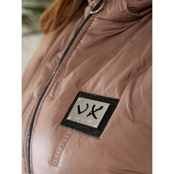 Женская жилетка цвет с капюшоном цвет мокко, Цвет: Темно-бежевый, Размер: 48, изображение 4