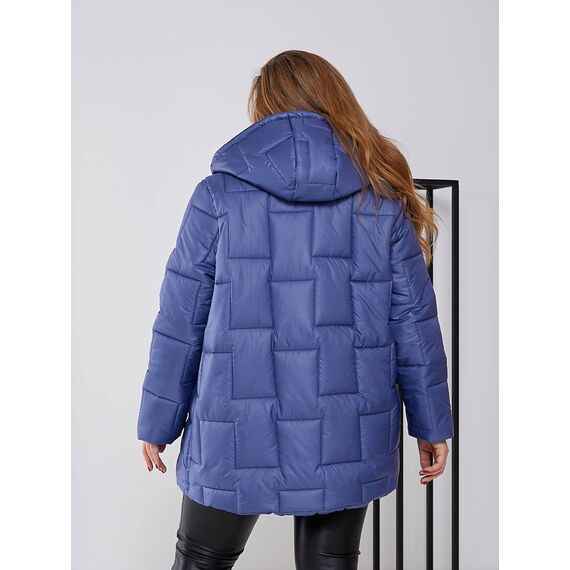 Женская теплая курточка цвет джинс, Цвет: Светло-синий, Размер: 56, изображение 6