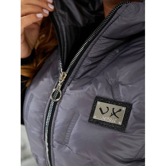 Женская жилетка цвет с капюшоном цвет графит, Цвет: Графитовый, Размер: 56, изображение 6