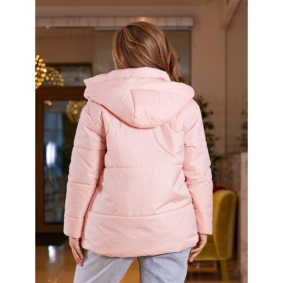 Женская демисезонная куртка розового цвета, Цвет: Розовый, Размер: 64, изображение 7