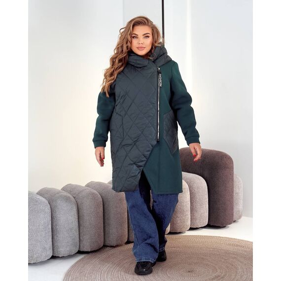 Женский демисезонный теплый кардиган смарагдового цвета, Цвет: Изумрудный, Размер: 48