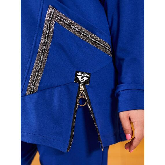 Женский спортивный костюм цвет электрик, Цвет: Темно-синий, Размер: 52, изображение 2