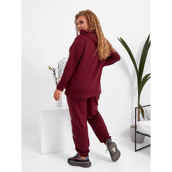 Женский спортивный костюм цвет марсала, Цвет: Бордовый, Размер: 56, изображение 6