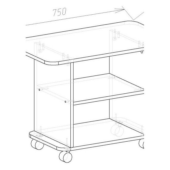 Журнальный стол ЖС-Классик Дуб Сонома 550х750х450 мм, Цвет: Дуб сонома, изображение 3