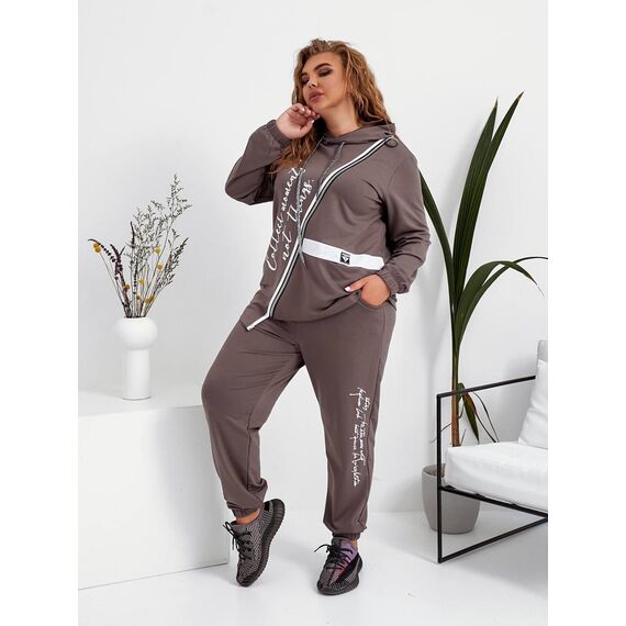 Женский спортивный костюм визон, Цвет: Серый, Размер: 56, изображение 2