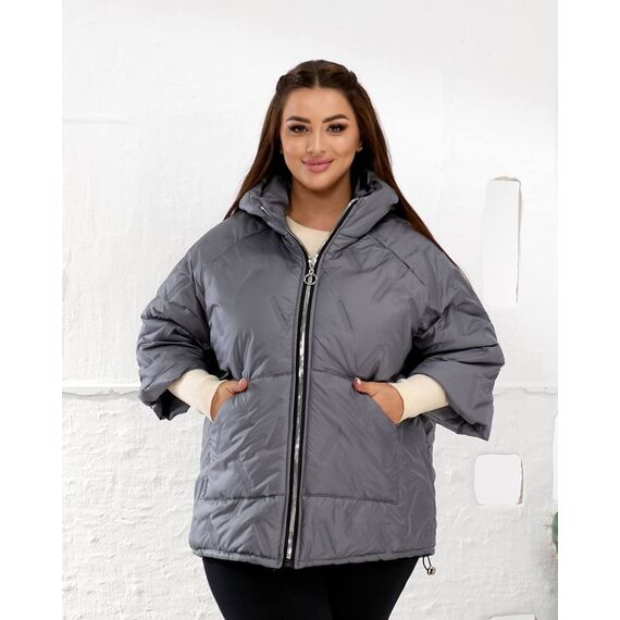 Женский теплый жилет с рукавами 3/4 цвет графит, Цвет: Графитовый, Размер: 50, изображение 4