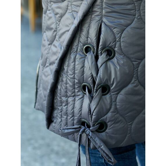 Женская удлиненная демисезонная жилетка цвет графит, Цвет: Графитовый, Размер: 56, изображение 5