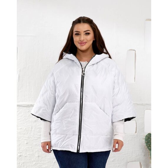 Женский теплый жилет с рукавами 3/4 цвет белый, Цвет: Белый, Размер: 58, изображение 7