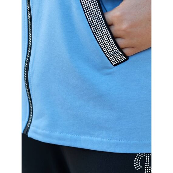 Женский прогулочный костюм двойка цвет голубой, Цвет: Голубой, Размер: 48, изображение 3