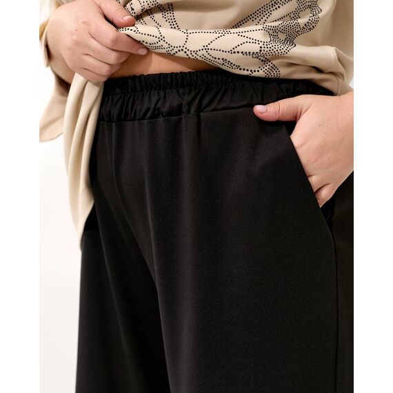 Женский трикотажный костюм двойка цвет бежевый-черный, Цвет: Бежевый, Размер: 48, изображение 7