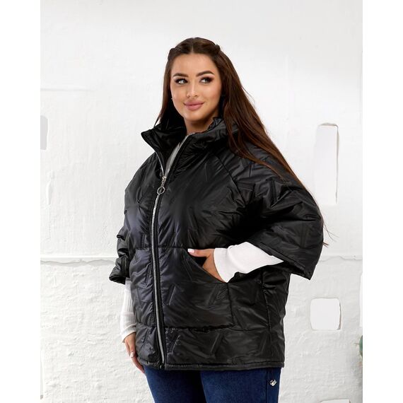 Женский теплый жилет с рукавами 3/4 цвет черный, Цвет: Черный, Размер: 50, изображение 7