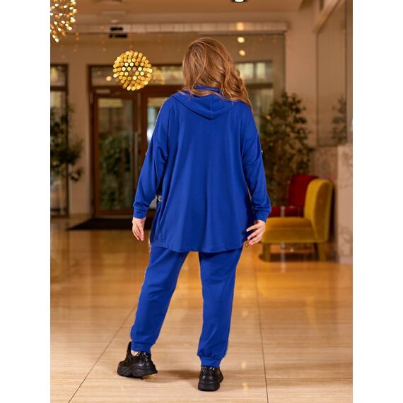 Женский спортивный костюм цвет электрик, Цвет: Темно-синий, Размер: 52, изображение 5