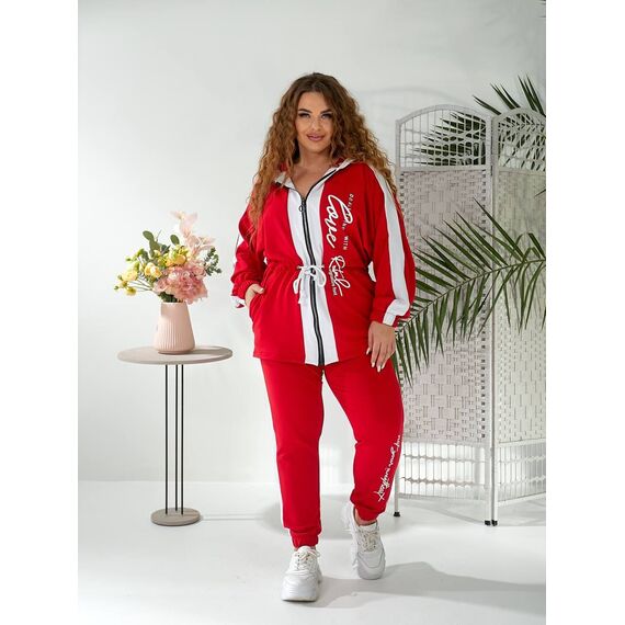 Женский прогулочный костюм красного цвета, Цвет: Красный, Размер: 48, изображение 5