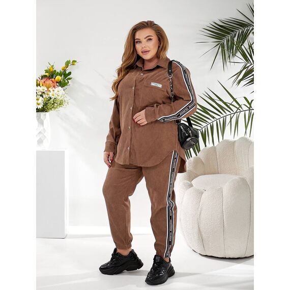 Женский прогулочный костюм цвета мокко, Цвет: Темно-бежевый, Размер: 48, изображение 6