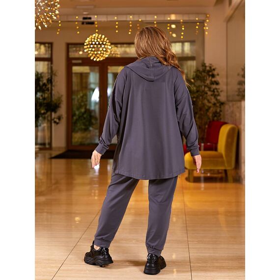 Женский спортивный костюм цвет графит, Цвет: Графитовый, Размер: 56, изображение 8