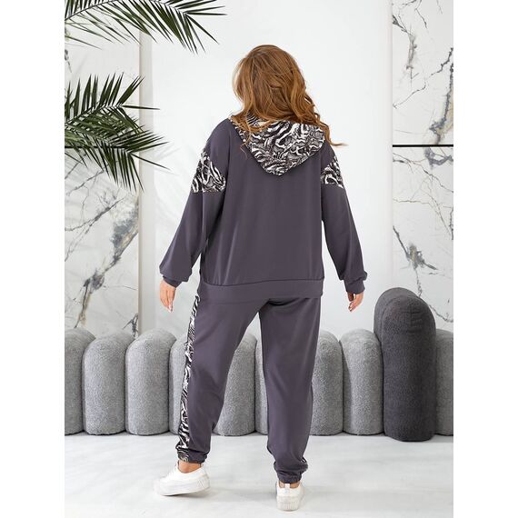 Женский прогулочный костюм графитового цвета, Цвет: Серый, Размер: 48, изображение 4
