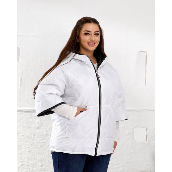 Женский теплый жилет с рукавами 3/4 цвет белый, Цвет: Белый, Размер: 58, изображение 9