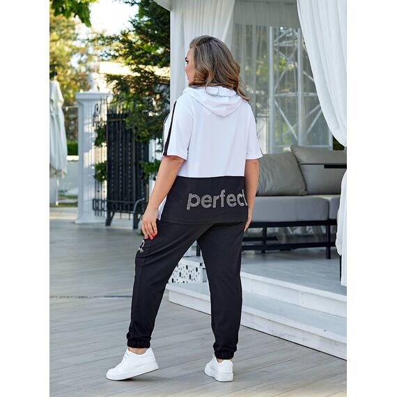 Женский прогулочный костюм двойка цвет белый, Цвет: Белый, Размер: 48, изображение 3