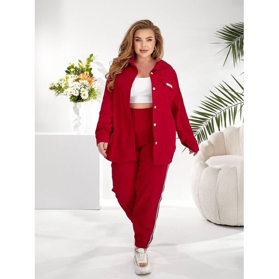 Женский прогулочный костюм красного цвета, Цвет: Красный, Размер: 48, изображение 8