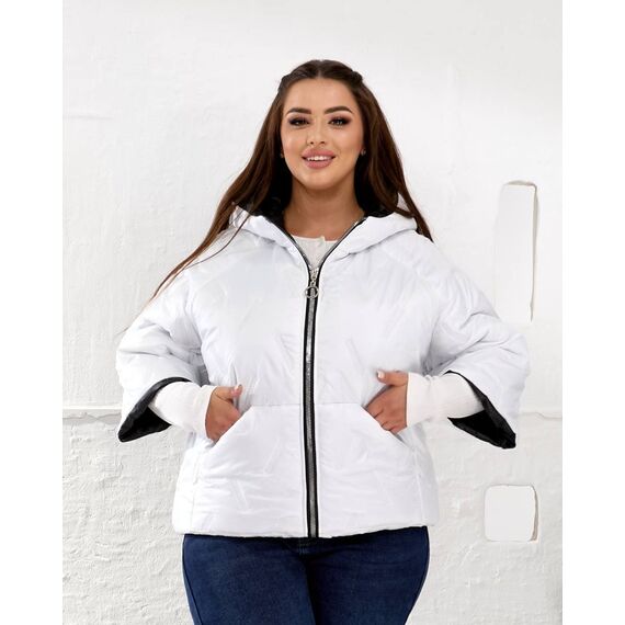 Женский теплый жилет с рукавами 3/4 цвет белый, Цвет: Белый, Размер: 58, изображение 10