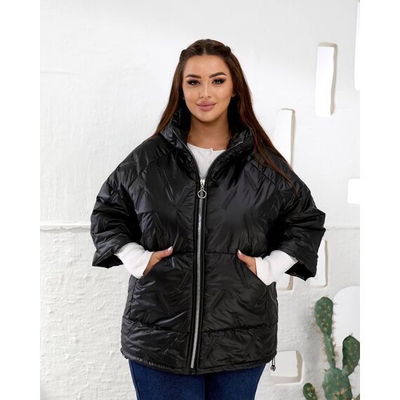 Женский теплый жилет с рукавами 3/4 цвет черный, Цвет: Черный, Размер: 50, изображение 10