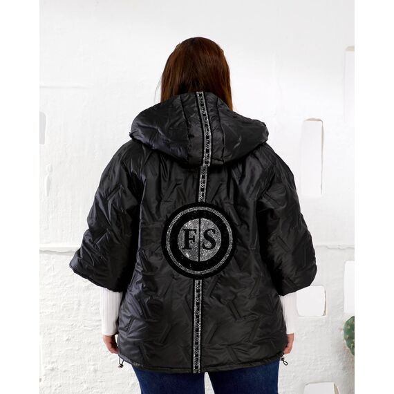 Женский теплый жилет с рукавами 3/4 цвет черный, Цвет: Черный, Размер: 50, изображение 4