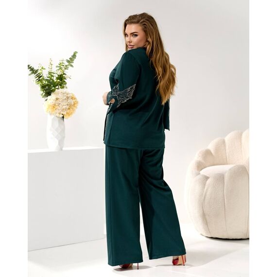 Женский трикотажный костюм двойка цвет изумрудный, Цвет: Изумрудный, Размер: 48, изображение 7