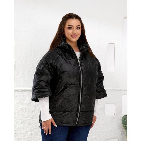 Женский теплый жилет с рукавами 3/4 цвет черный, Цвет: Черный, Размер: 50, изображение 9