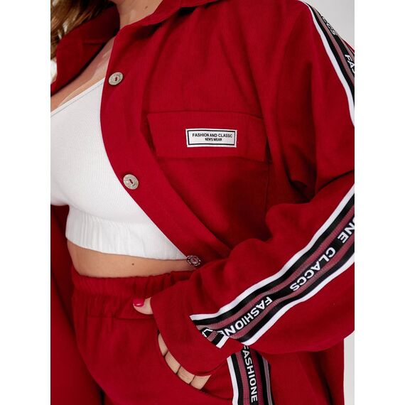 Женский прогулочный костюм красного цвета, Цвет: Красный, Размер: 48, изображение 5