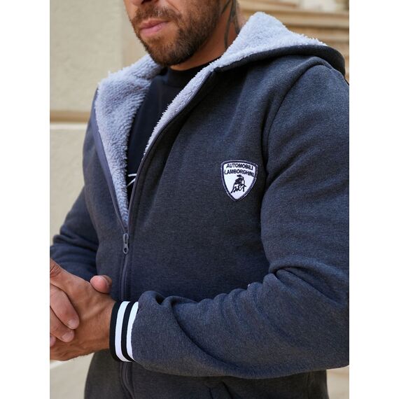 Мужской теплый спортивный костюм цвет антрацит, Цвет: Серый, Размер: 60, изображение 10