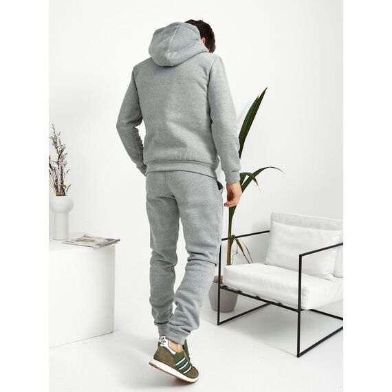 Мужской теплый спортивный костюм цвет меланж, Цвет: Светло-серый, Размер: 54, изображение 6