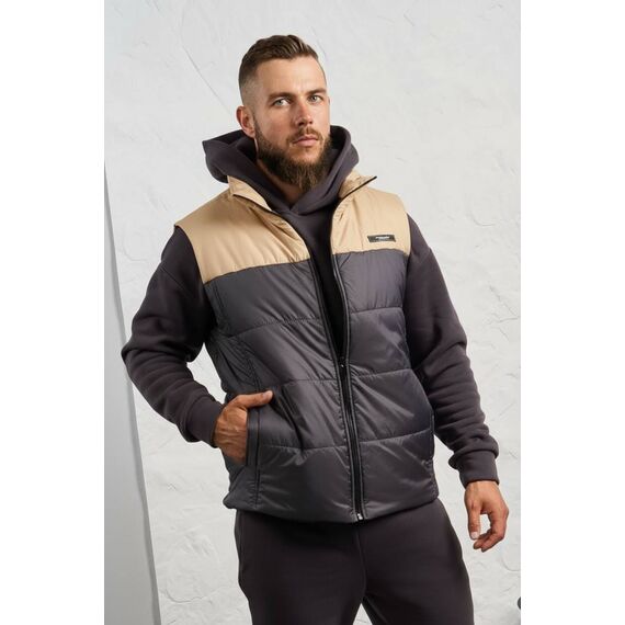 Мужской теплый костюм тройка серого цвета, Цвет: Серый, Размер: 52, изображение 3