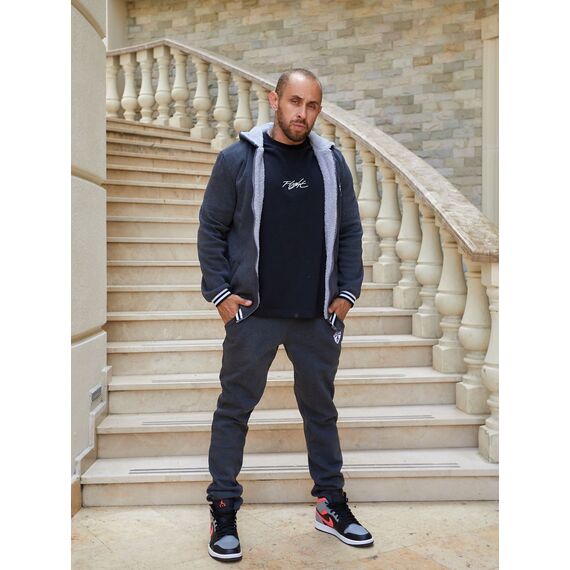 Мужской теплый спортивный костюм цвет антрацит, Цвет: Серый, Размер: 60