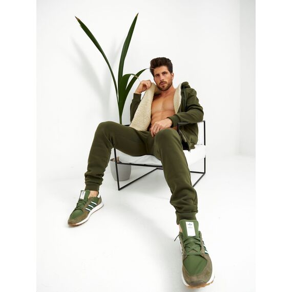 Мужской теплый спортивный костюм цвет хаки, Цвет: Хаки, Размер: 44, изображение 5