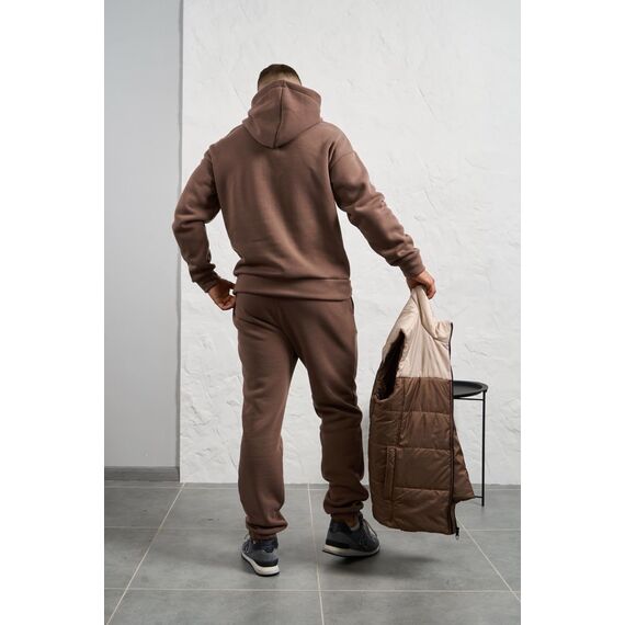 Мужской теплый костюм тройка бежевого цвета, Цвет: Бежевый, Размер: 58, изображение 3