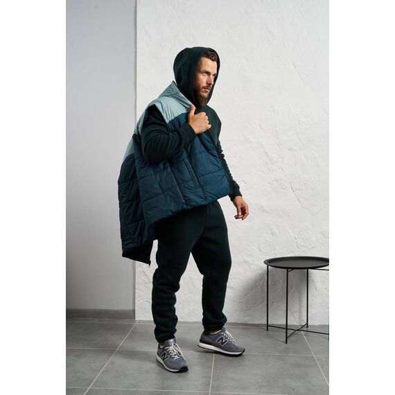 Мужской теплый костюм тройка изумрудного цвета, Цвет: Изумрудный, Размер: 52, изображение 2